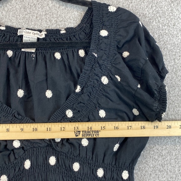 Cute Options boho milkmaid midi dress made in India L dot embroidered cotton - Picture 5 of 12